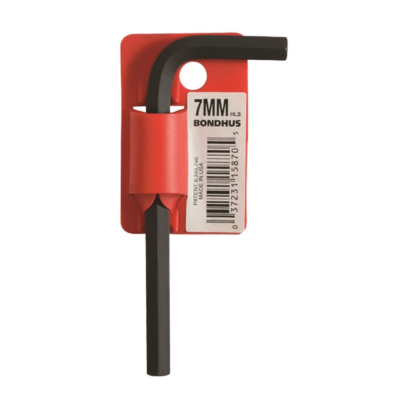 Bondhus 15864 5mm Hex Tip Key L-Wrench with ProGuard Finish, Tagged and Barcoded, Short Arm